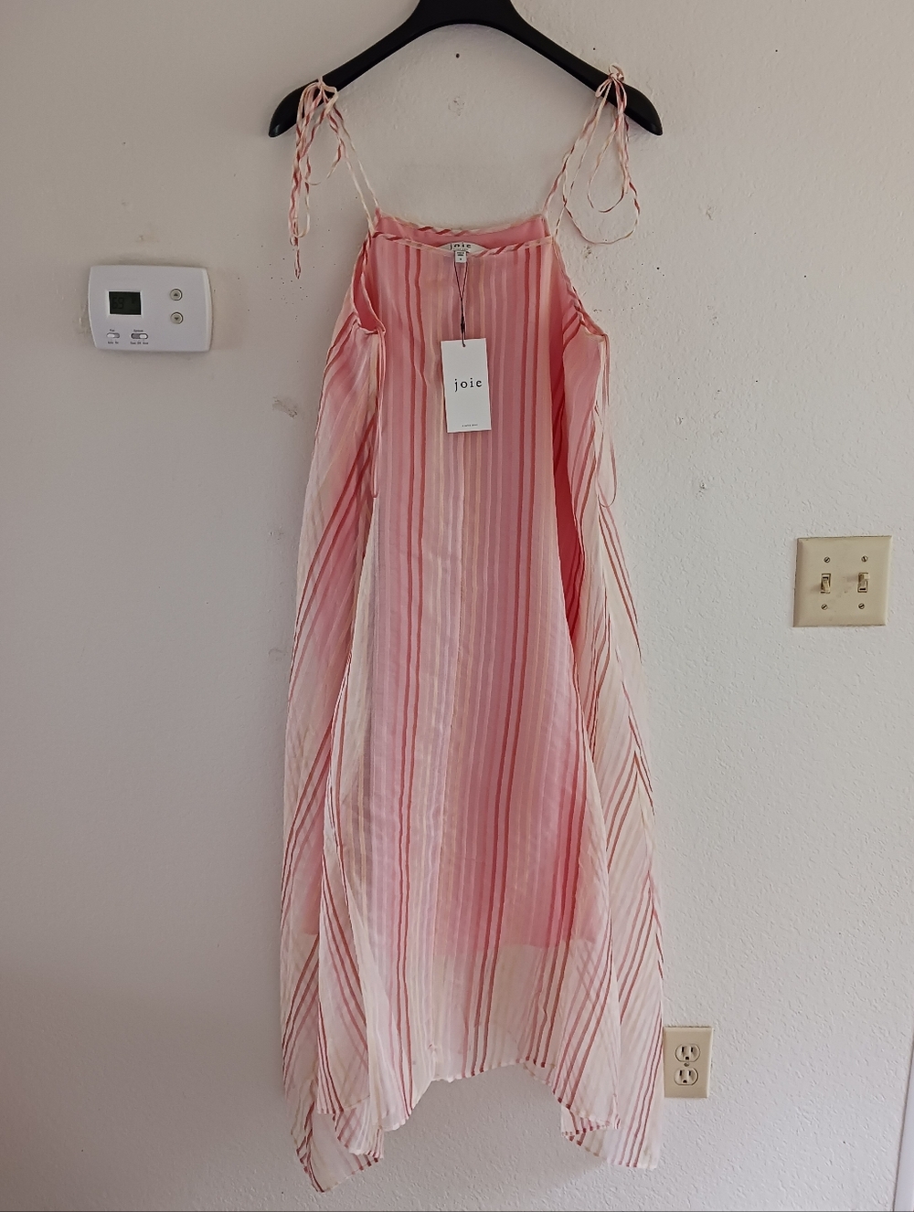 Joie Roisin Tie Strap Silk & Cotton Trapeze Dress - Picture 5 of 9